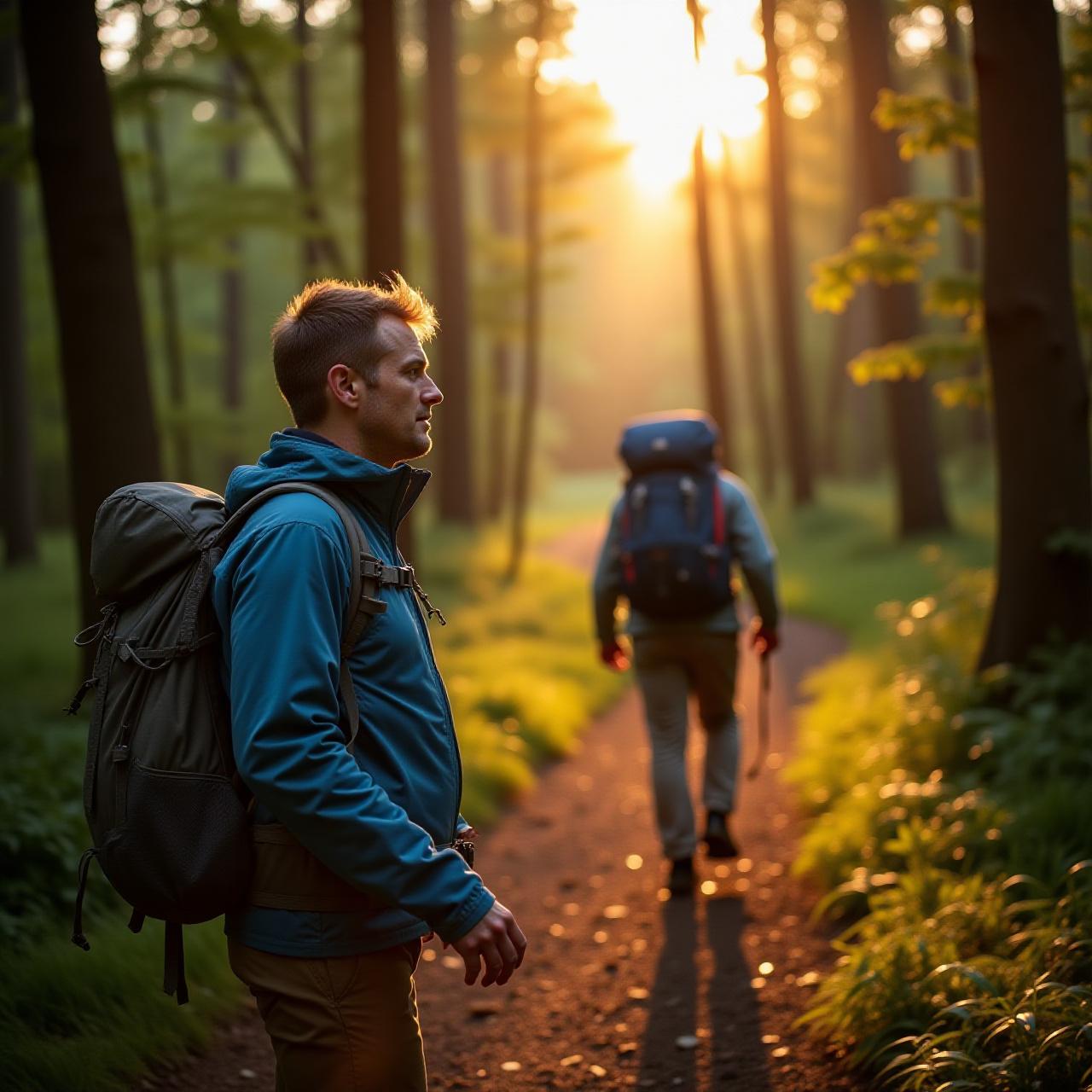Professional guide leading a trek through lush New York forest