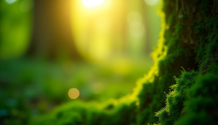 Peaceful sunlight filtering through ancient trees
